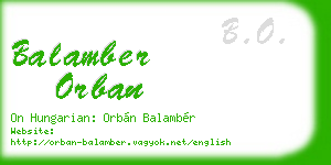 balamber orban business card